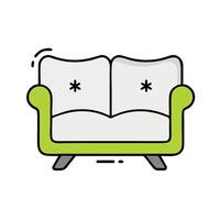 A couch with two pillows on it vector