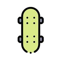 A skateboard icon with a green color vector