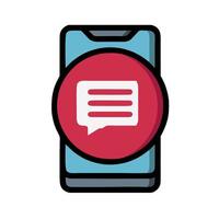 A smartphone with a chat bubble icon vector