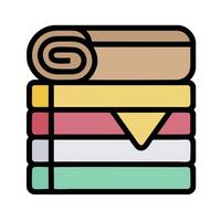 A stack of folded towels and a towel vector