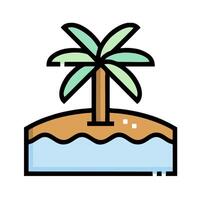 An island with a palm tree on it vector