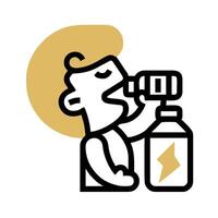 A man drinking water from a bottle vector