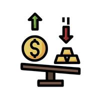 An icon of a coin and a dollar sign vector