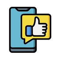 Like button icon for mobile phone vector