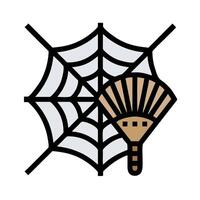 A spider web and a fan with a spider vector