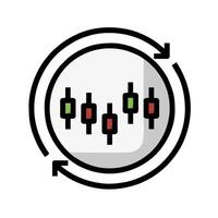A circle with arrows pointing up and down vector