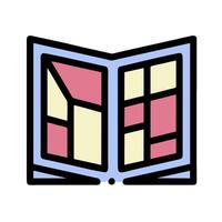 A book with a square shape on it vector
