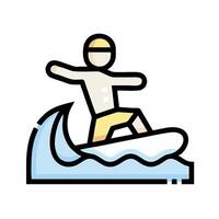 A man riding a wave on a surfboard vector