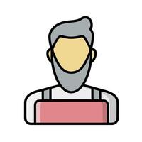 A bearded man with a beard and a pink box vector