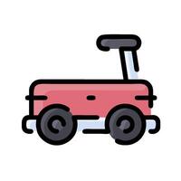 A red toy car on a white background vector