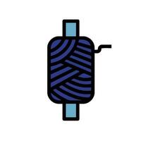 A blue and black yarn ball icon vector