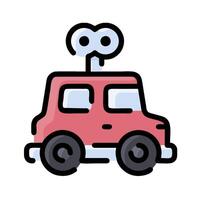 A red car with a camera on top vector