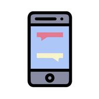 A phone with a chat bubble on it vector