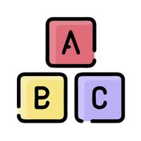 Alphabet blocks with the letters abc vector