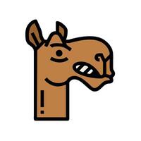 A camel head with a big mouth and a big nose vector