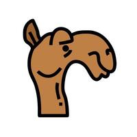 A camel head with a long nose and a long tail vector