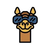 A camel wearing sunglasses on its head vector