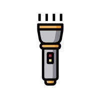 A flashlight with a light on it vector