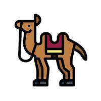 A camel is standing in front of a white background vector