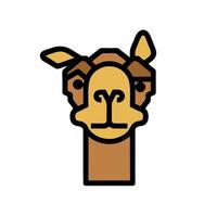 A cartoon camel head on a white background vector