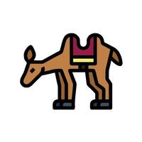 A camel with a saddle on its back vector