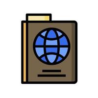 A globe icon on a book with a passport vector