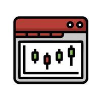 A computer screen with a red and green background vector