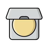 A white box with a yellow lid vector