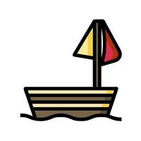 A boat with a sail on top of it vector