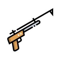A gun with a long handle and a long barrel vector
