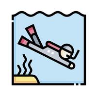 A man diving in the water with a scuba mask vector