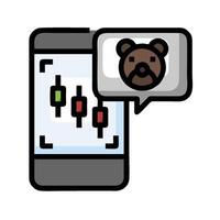 A bear is on a phone with a speech bubble vector