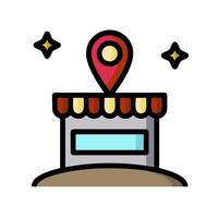 A store with a pin on top of it vector