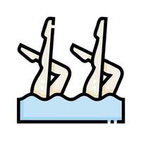 Two people in the water with their legs up vector