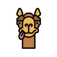 A camel with its tongue sticking out vector