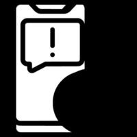 A black and white phone with a message on it vector