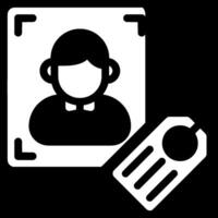 A black and white image of a person holding a photo vector