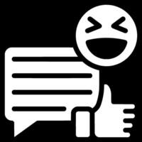 A white speech bubble with a smiley face vector