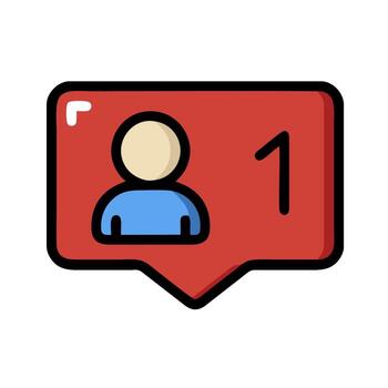 A person is standing in a red button with a number one vector