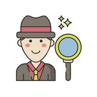 A man with a magnifying glass and hat vector