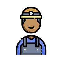 A man in overalls and a hard hat vector