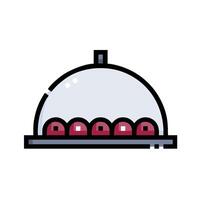 A cloche with red cherries inside vector