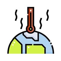 A globe with a thermometer on it vector