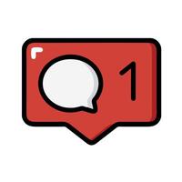 A red speech bubble with the word q1 on it vector
