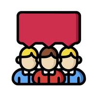 A group of people with speech bubbles vector