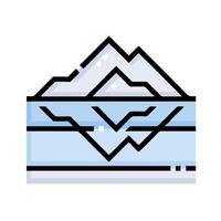 A mountain with a snow covered peak vector