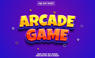 Neon Arcade game Editable 3D Text for Bold Typography Projects psd