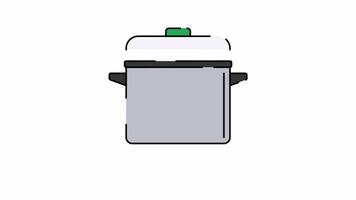 Kitchen Pan Motion Graphic, Animated Alpha channel, transparent background. 4K resolution loop animation. video