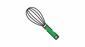 Egg Beater Motion Graphic, Animated Alpha channel, transparent background. 4K resolution loop animation. video