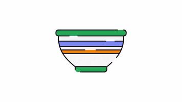 Bowl Motion Graphic, Animated Alpha channel, transparent background. 4K resolution loop animation. video